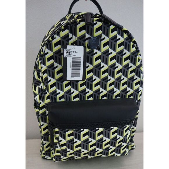 MCM Unisex Medium Size Yellow/Black Cubic Logo Backpack $795 - Picture 5 of 16